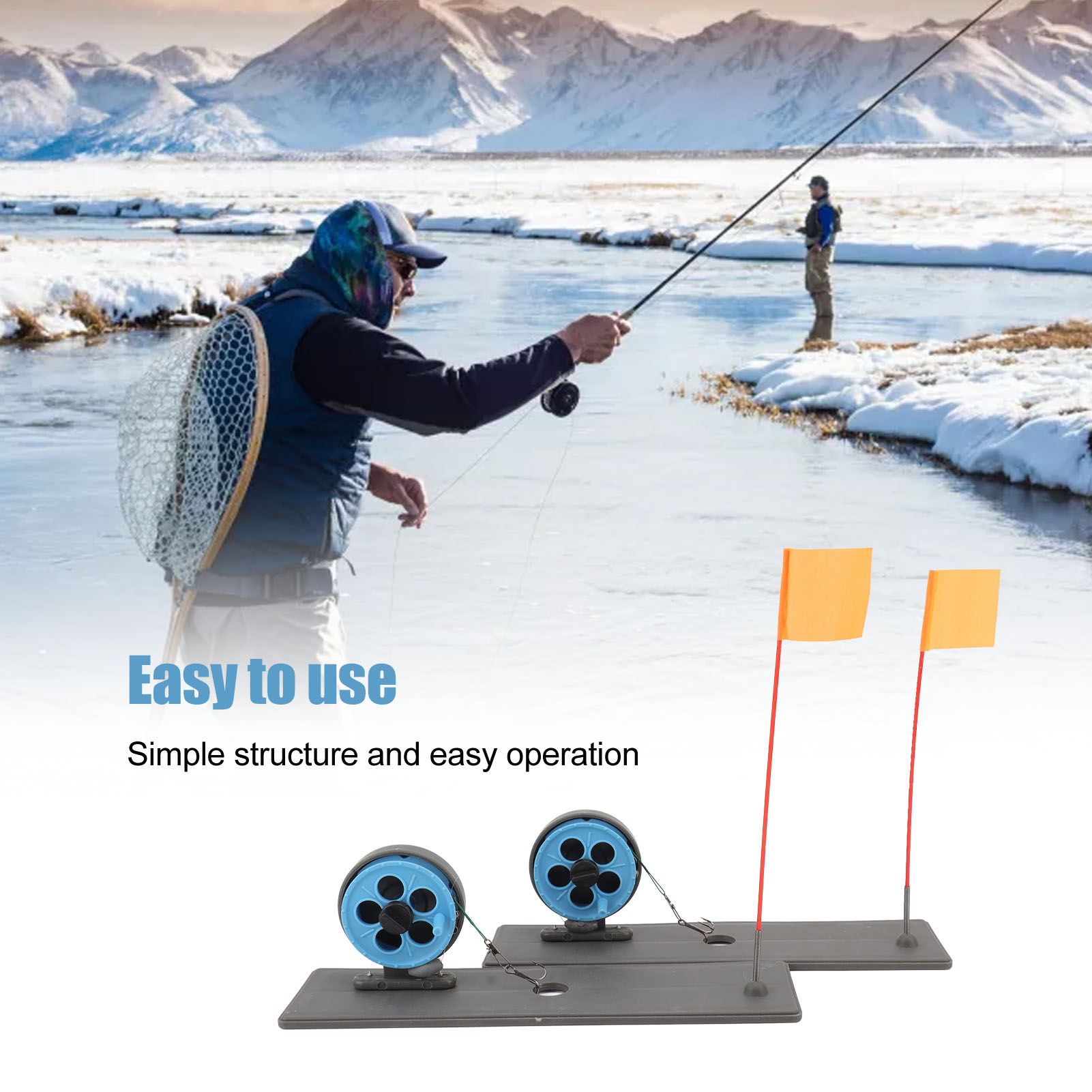 Ice Fishing Tip Up - 2 pièces, marqueur de position pour